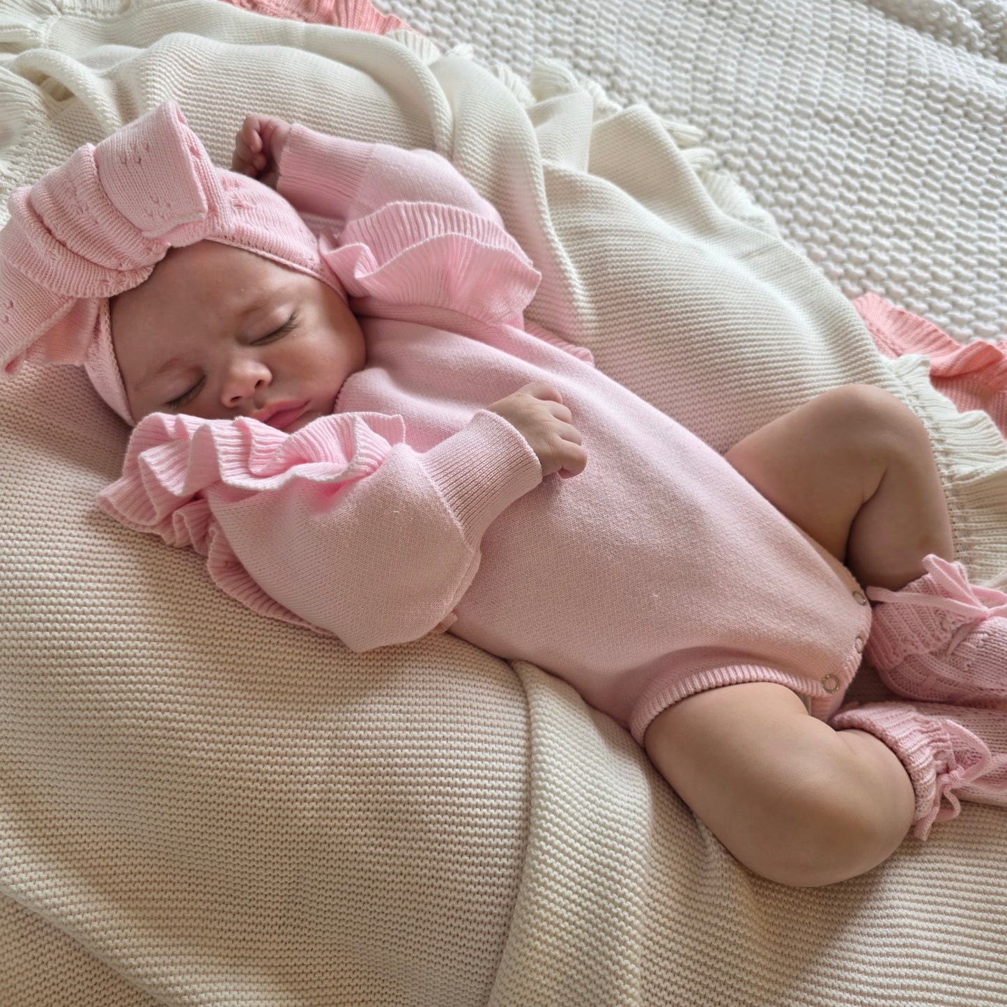 POINTELLE TOPKNOT BOW - ROSEWATER