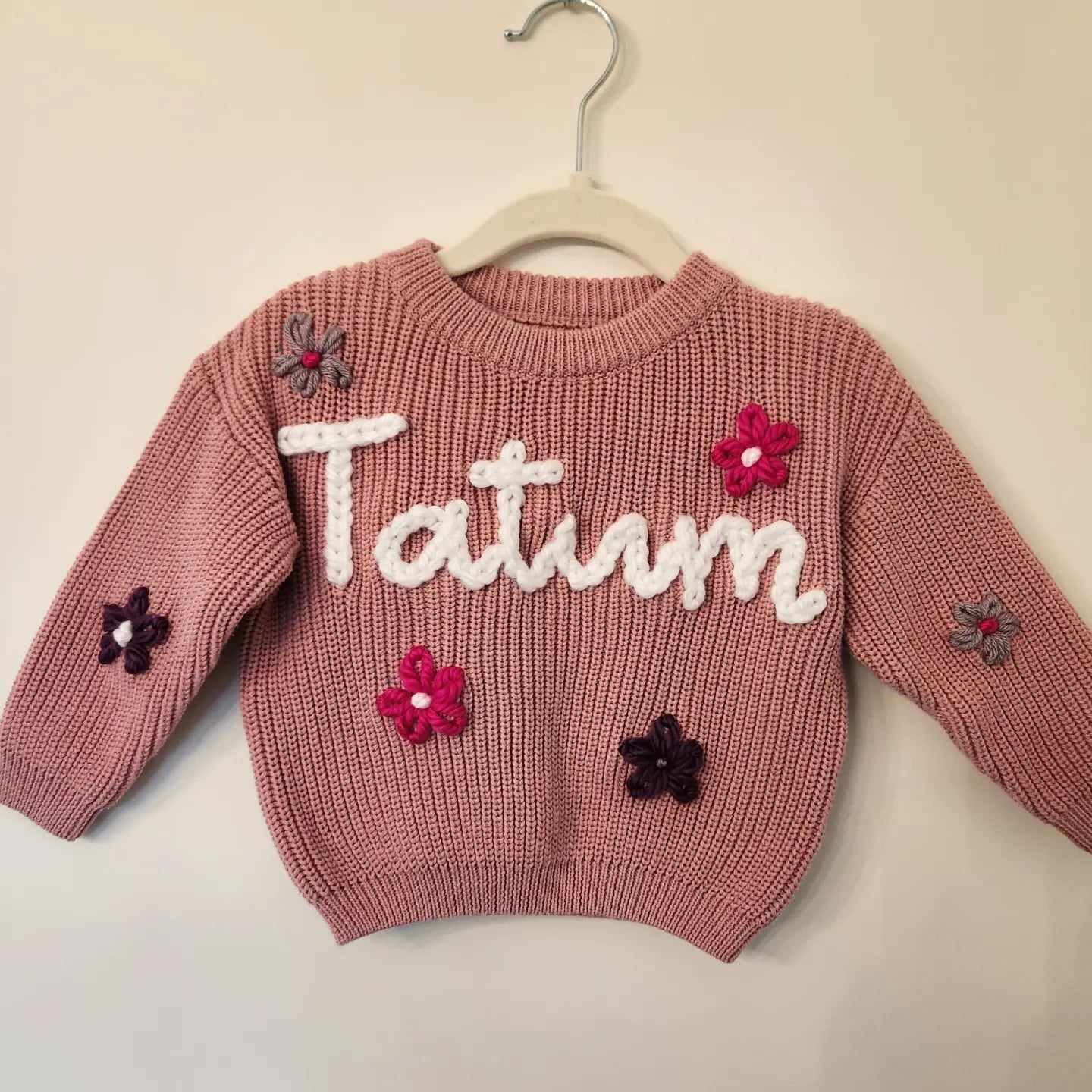 NEWBORN Hand Embroidered Sweater Set, Custom Name Baby Sweater & Shorts, Personalized Birth Announcement, Knit Sweater Baby Announcement