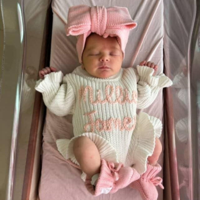 KNIT TOPKNOT BOW - BUBBLEGUM