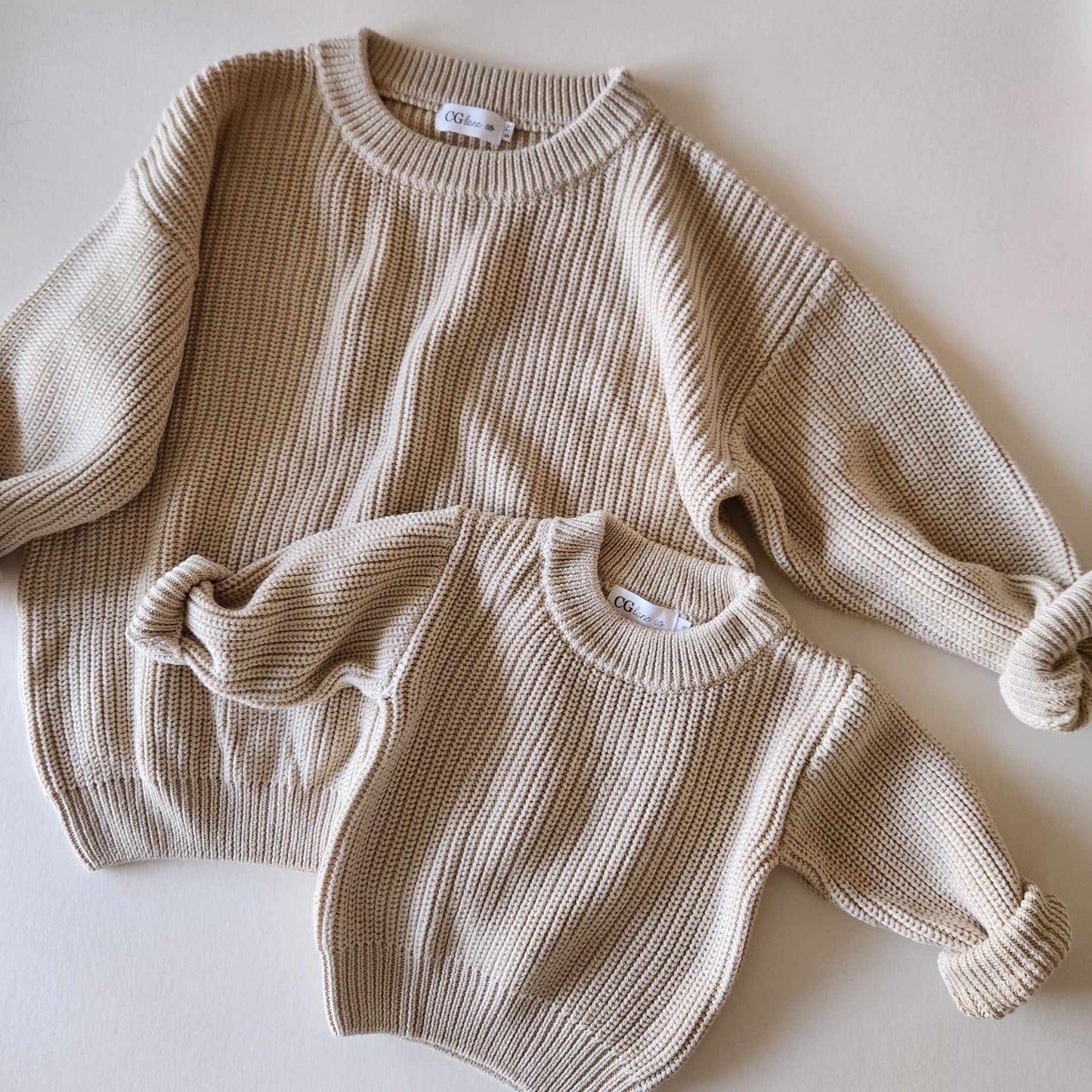 CHUNKY KNIT SWEATER - BISCOTTI