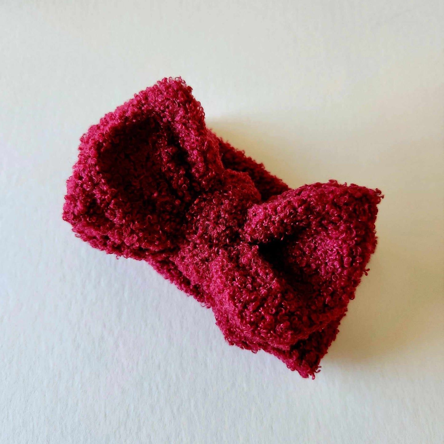 TEDDY TOPKNOT BOW - DEEP RED
