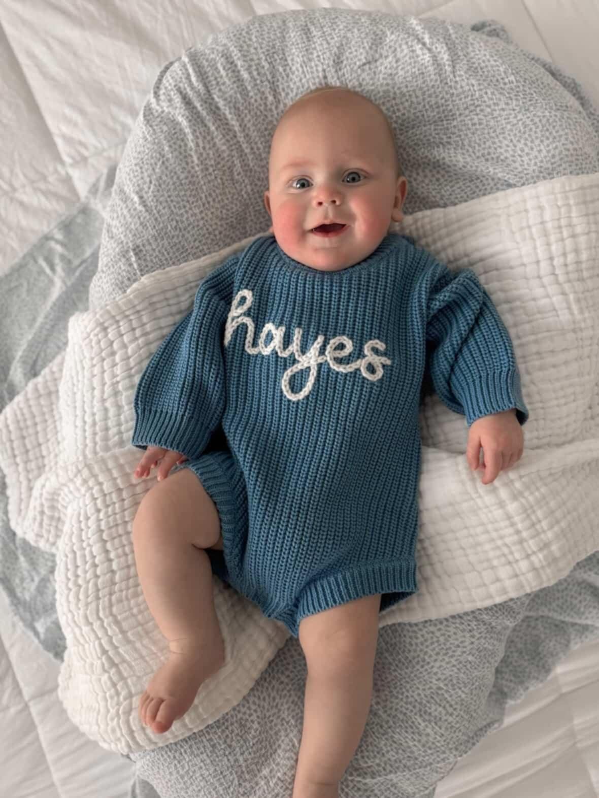 HAND EMBROIDERED ROMPER - STORM