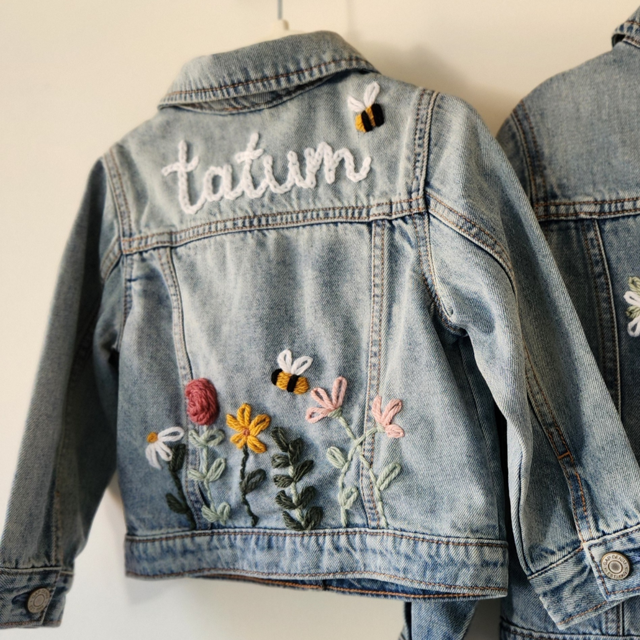 CUSTOM WILDFLOWERS DENIM JACKET