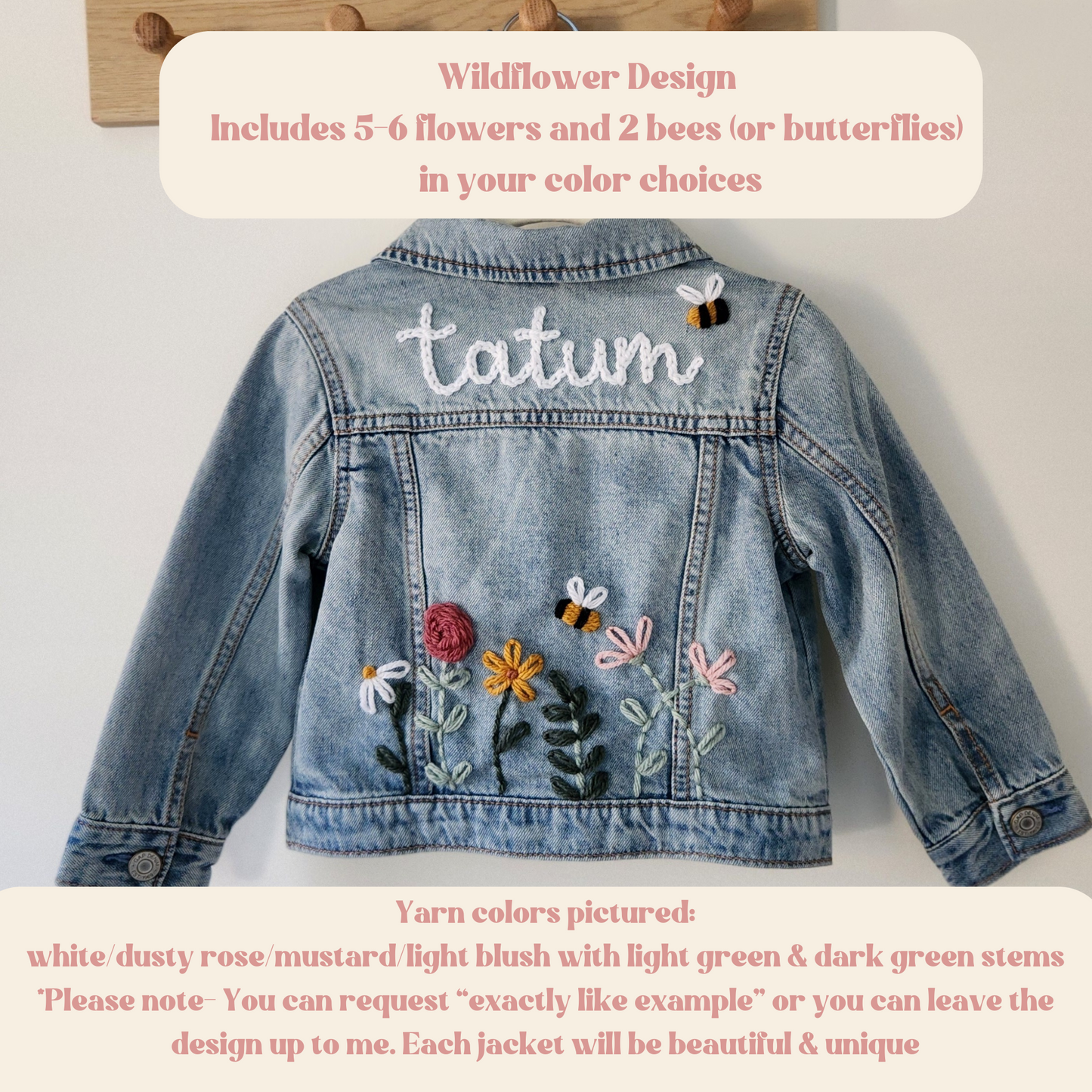 CUSTOM WILDFLOWERS DENIM JACKET