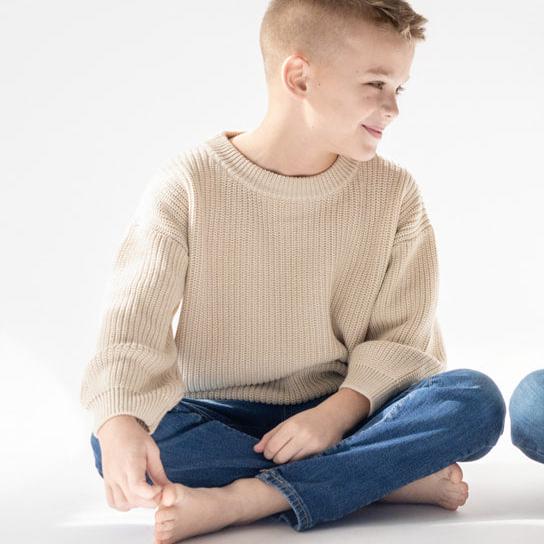CHUNKY KNIT SWEATER - BISCOTTI