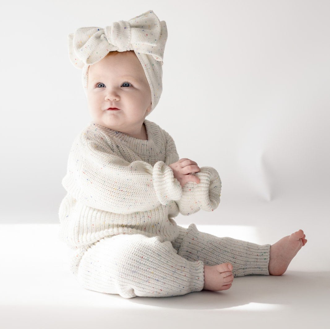 CHUNKY KNIT PANTS - CUPCAKE