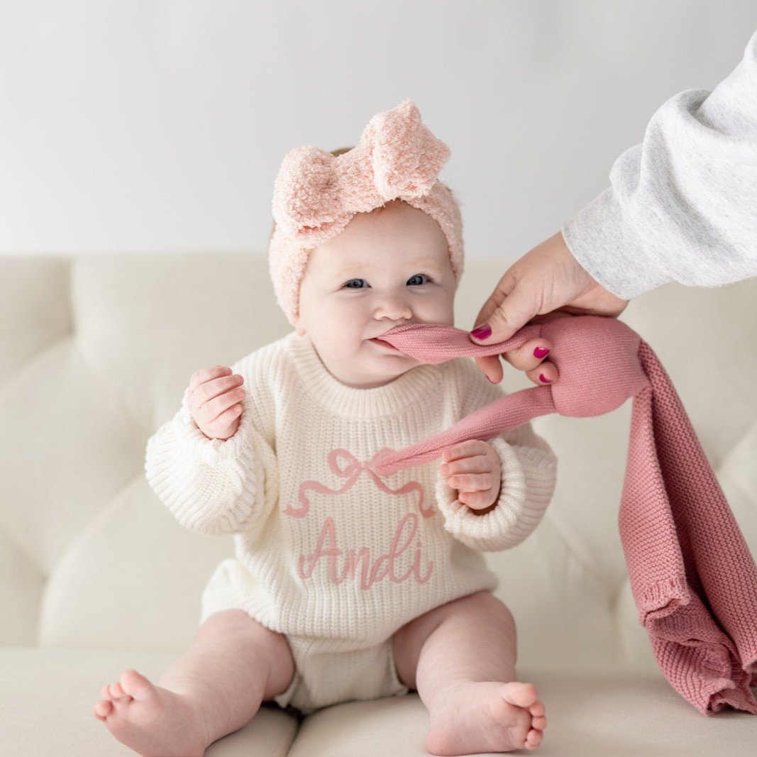 EMBROIDERED BOW ROMPER
