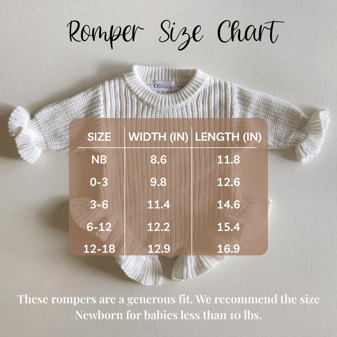 EMBROIDERED RUFFLE SWEATER ROMPER
