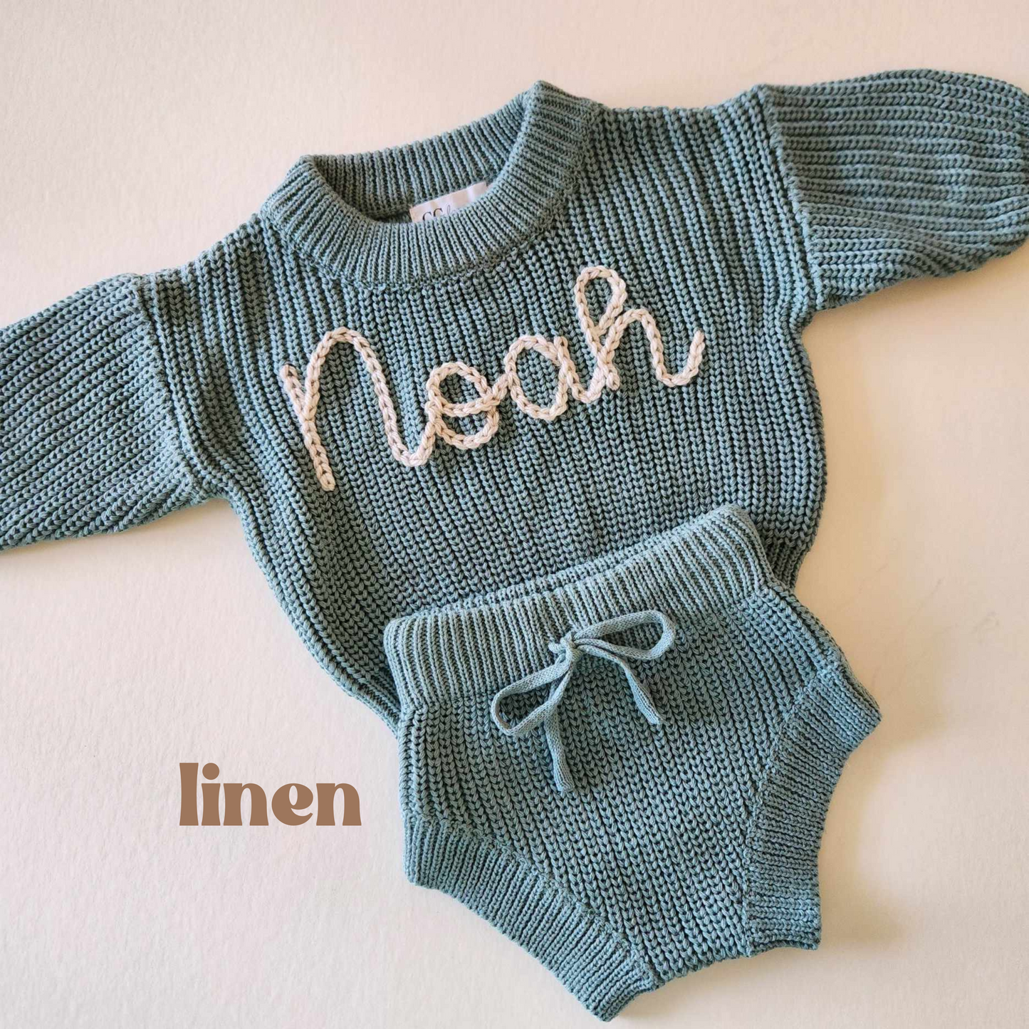 BABY SWEATER & SHORTS SET - LAKE