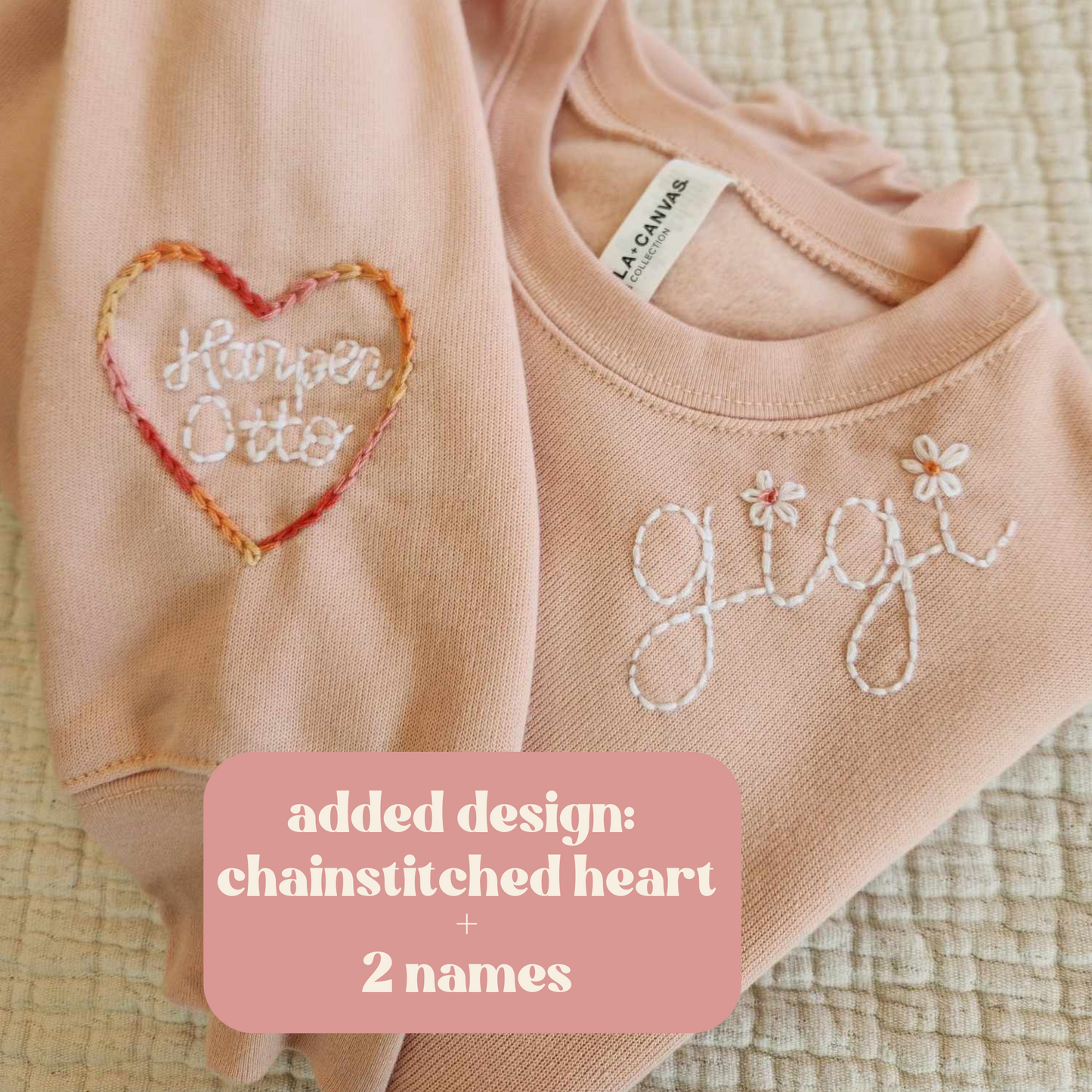 Adult Hand Embroidered Crewneck Sweatshirt, GiGi Sweatshirt, Nana Sweatshirt, Mama Sweatshirt, Custom Embroidered Sweatshirt