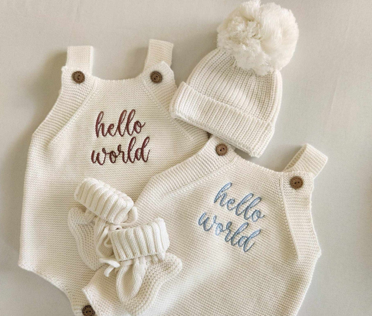 Custom Embroidered Knit Romper, Personalized Birth Announcement, Baby Announcement, Embroidered Birthday Romper, Baby Shower Gift