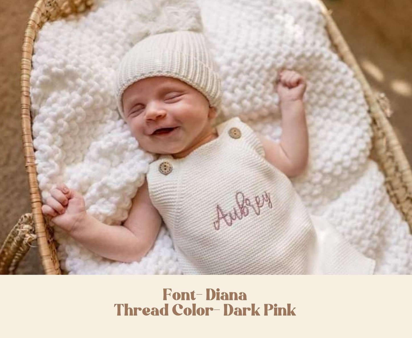 Custom Embroidered Knit Romper, Personalized Birth Announcement, Baby Announcement, Embroidered Birthday Romper, Baby Shower Gift