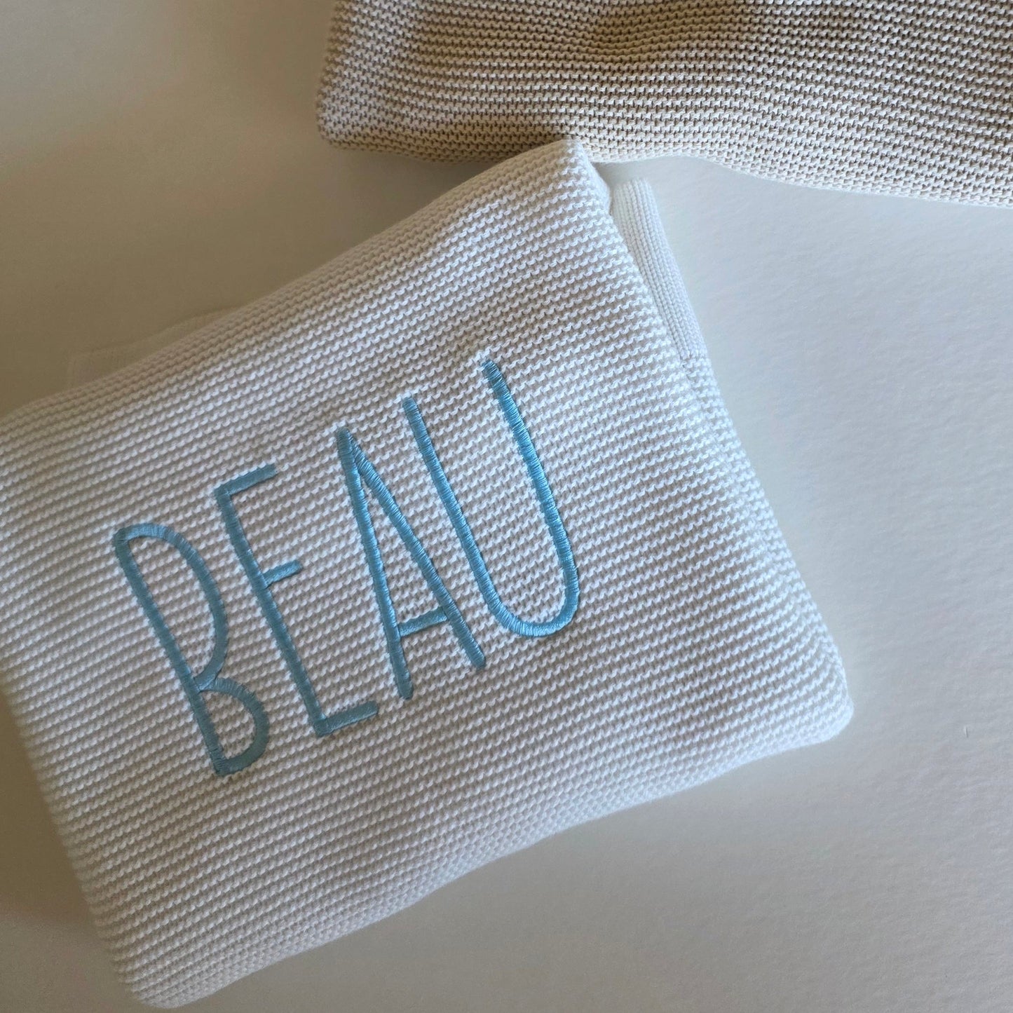 KNIT BABY BLANKET - MARSHMALLOW