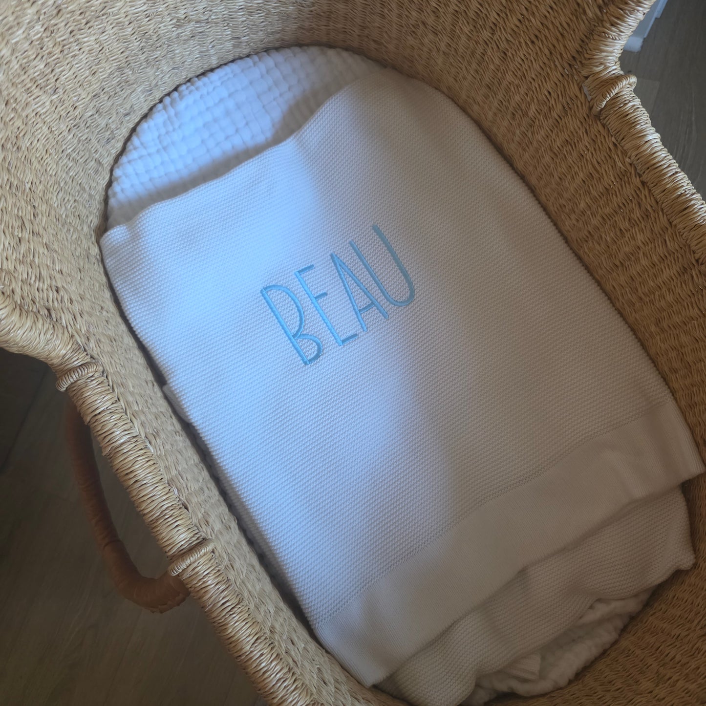 KNIT BABY BLANKET - MARSHMALLOW