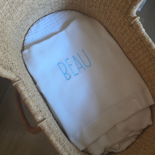 KNIT BABY BLANKET - MARSHMALLOW