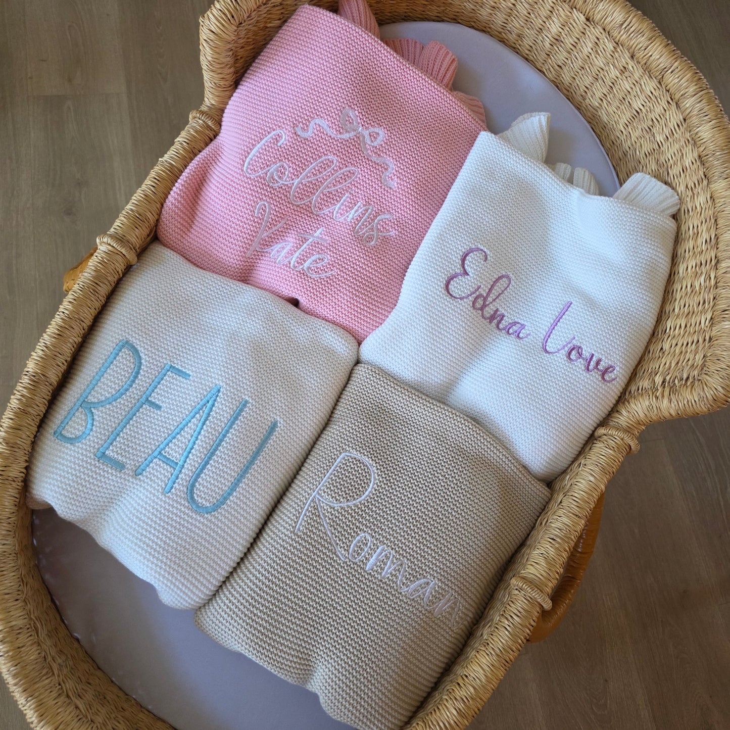 KNIT BABY BLANKET - BISCOTTI