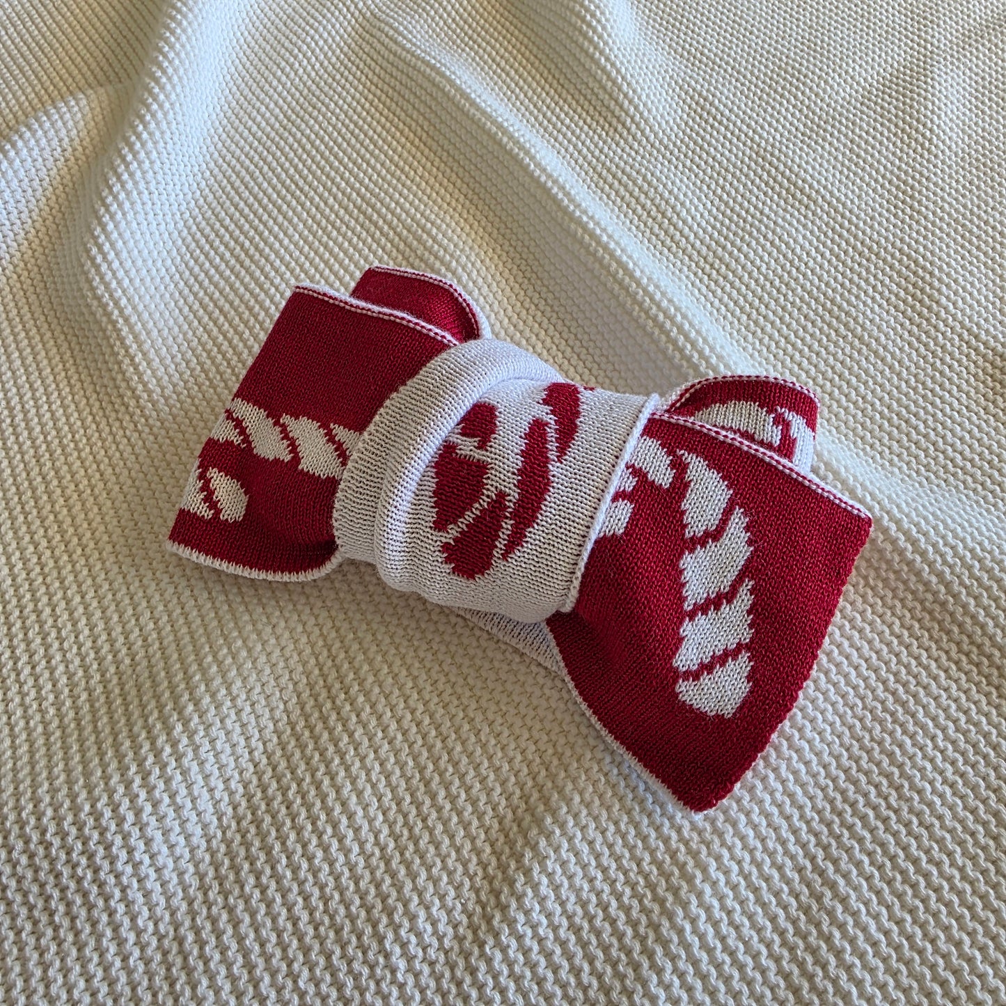 KNIT TOPKNOT HEADBAND - CANDY CANES