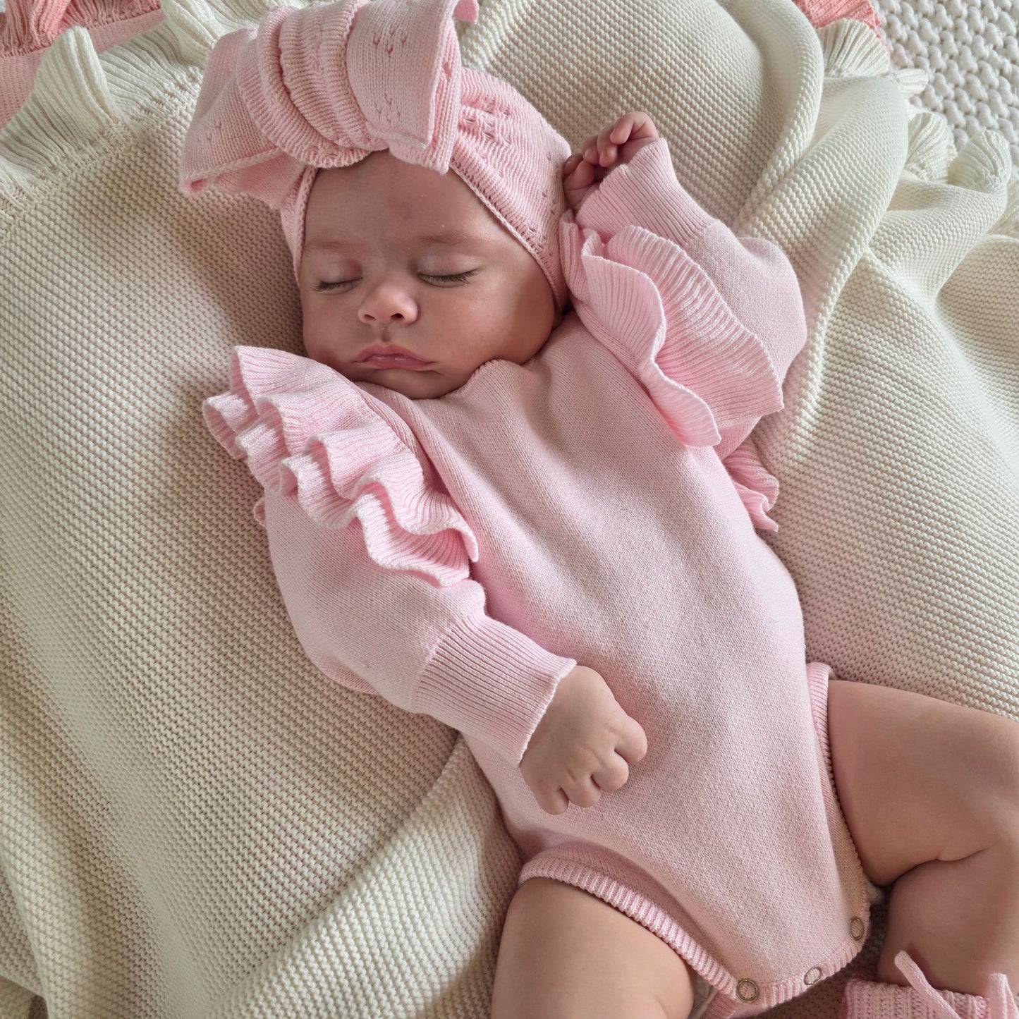 FLUTTER SLEEVE ROMPER - ROSEWATER