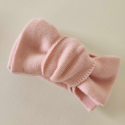 KNIT TOPKNOT BOW - BUBBLEGUM