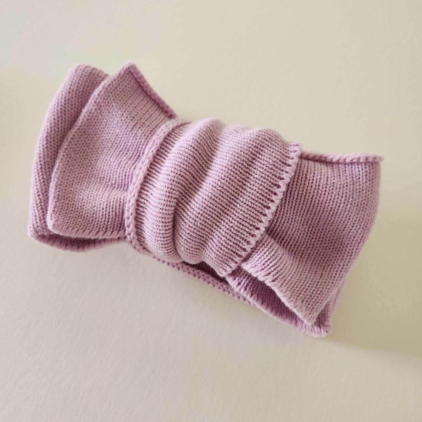 KNIT TOPKNOT HEADBAND - LILAC