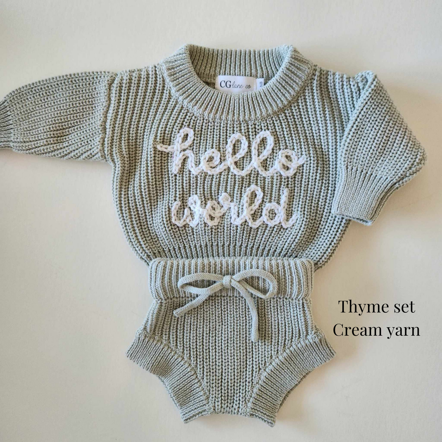 BABY SWEATER & SHORTS - THYME