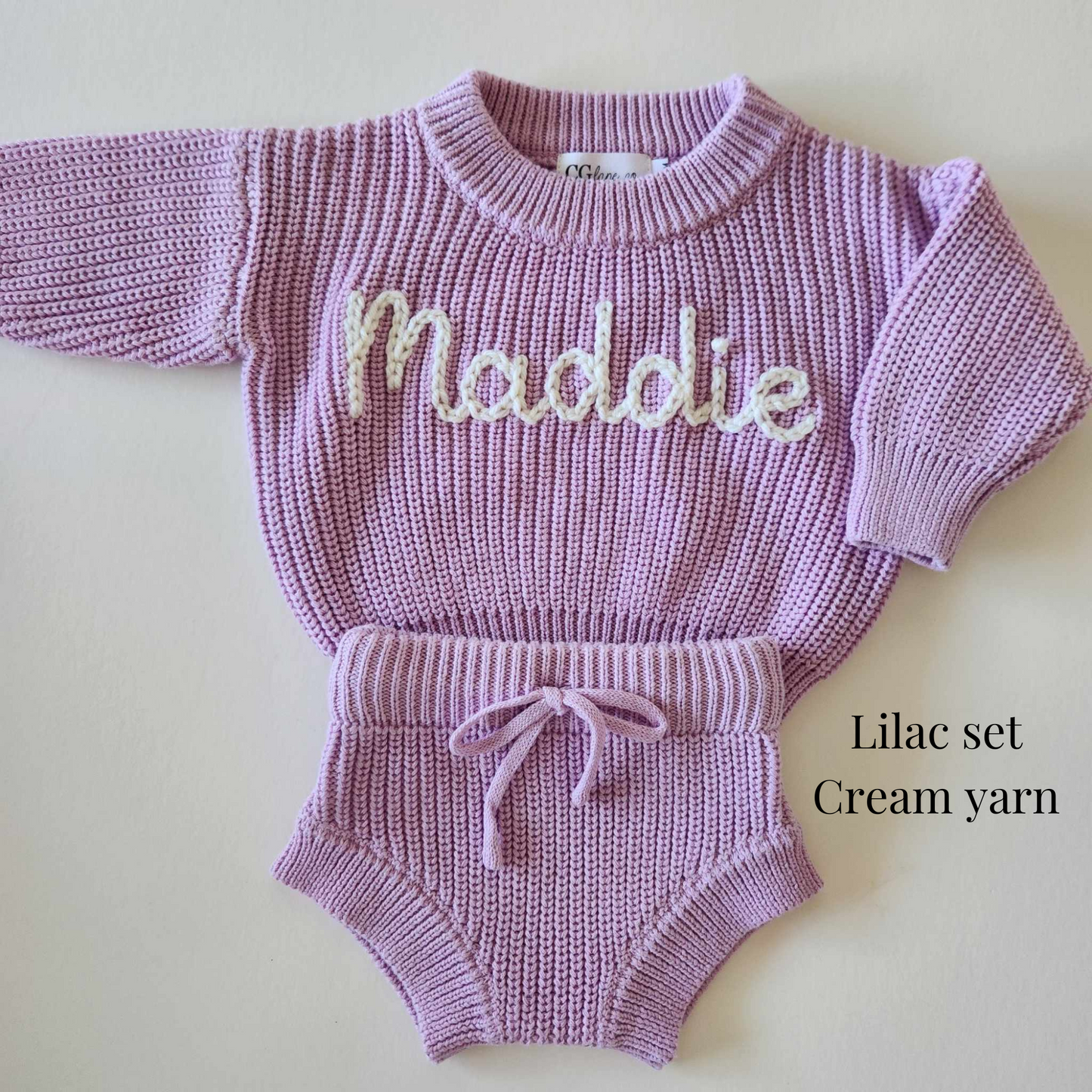 BABY SWEATER & SHORTS - LILAC