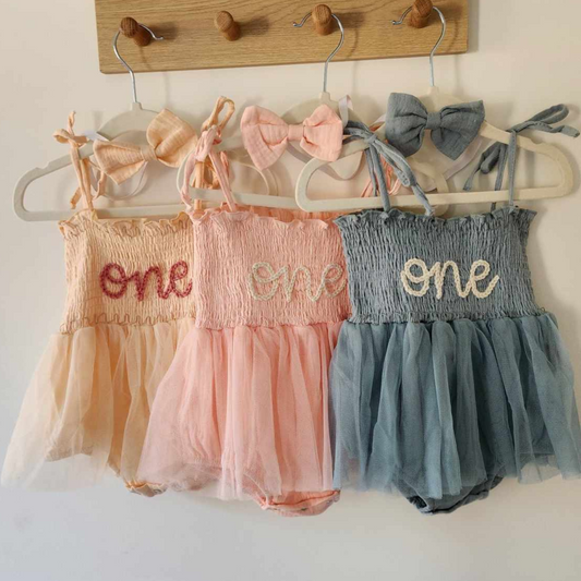 Hand Embroidered "one" tutu for birthday party, Custom TuTu for first birthday, Hand Embroidered TuTu for first Birthday 