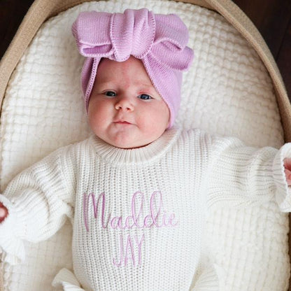 KNIT TOPKNOT HEADBAND - LILAC