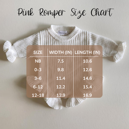 HAND EMBROIDERED RUFFLE ROMPER - BUBBLEGUM