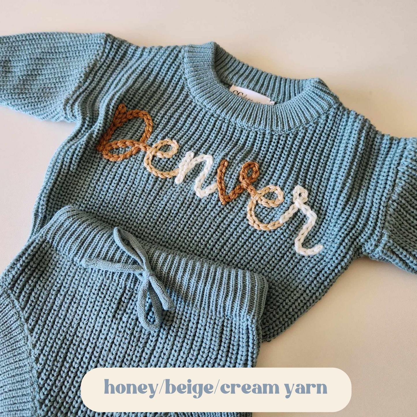 BABY SWEATER & SHORTS SET - LAKE