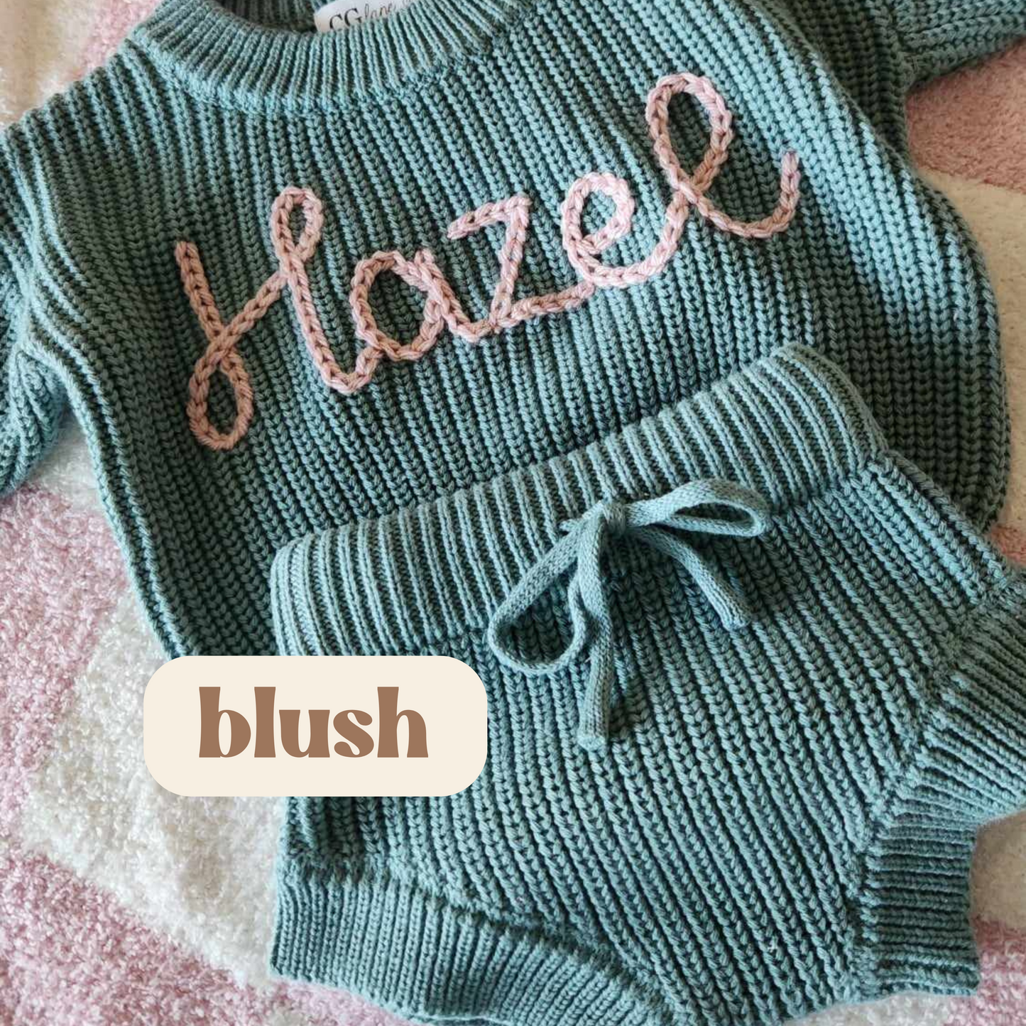 BABY SWEATER & SHORTS SET - LAKE